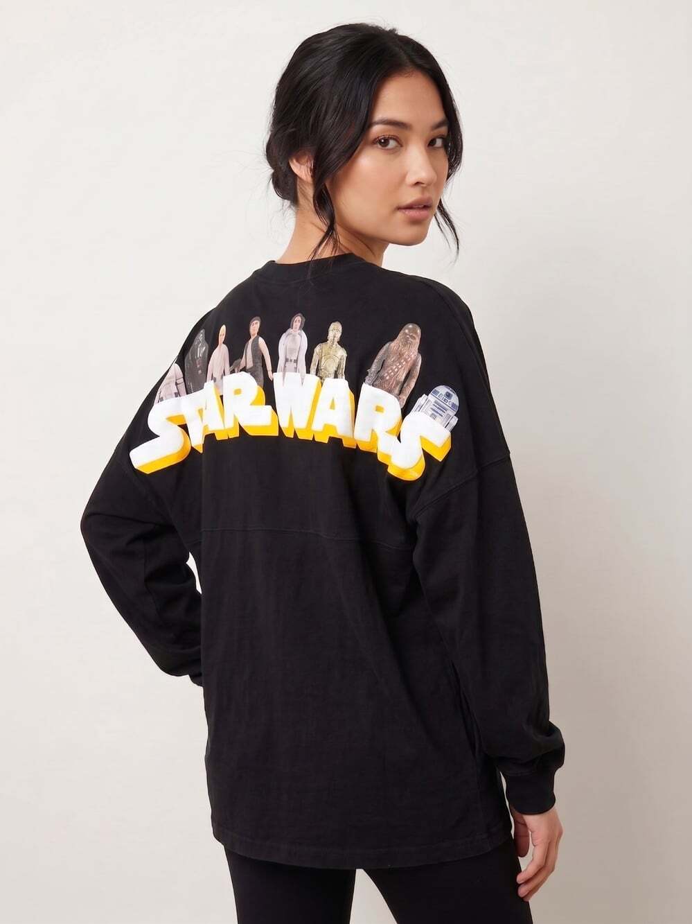 Star Wars 45th Spirit Jersey Black Long Sleeve Shirt Vintage Action Figures Sz M